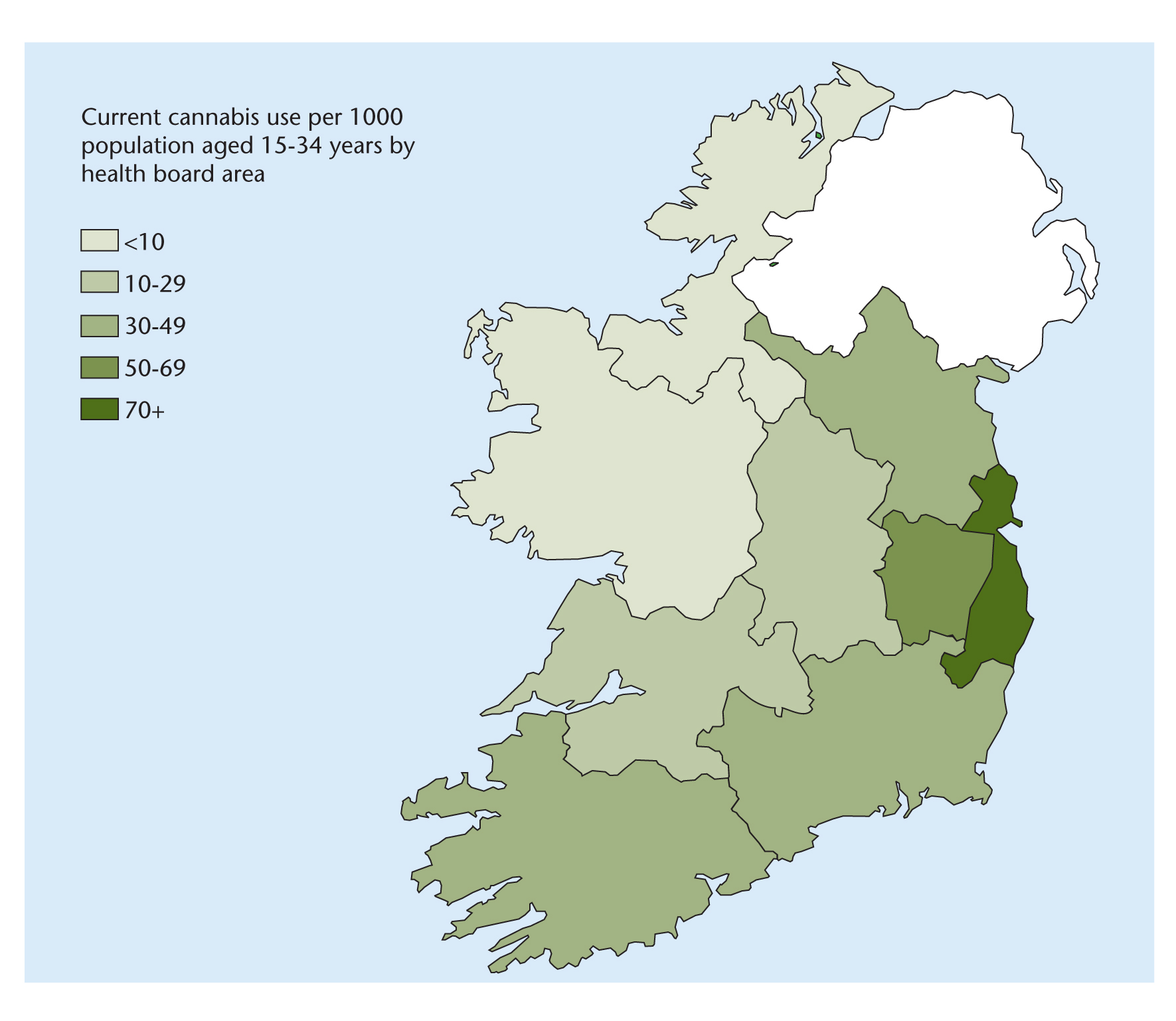 The geographical distribution of drug use in Ireland. Drugs and Alcohol